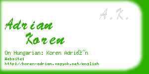 adrian koren business card